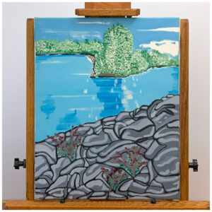 Bay on the Lakeshore, Original Acrylic on Canvas, 16″×20″