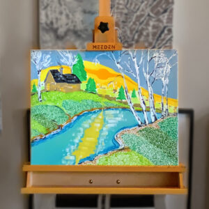 Cabin on the Hill, Original Oil on Canvas, 20″×16″
