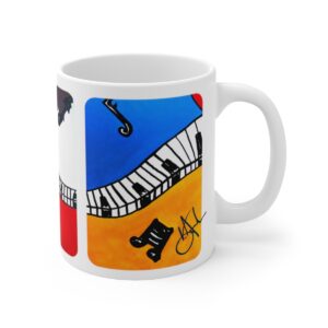 Smooth Jazz Triptych, Ceramic Mug, 11oz - Image 3