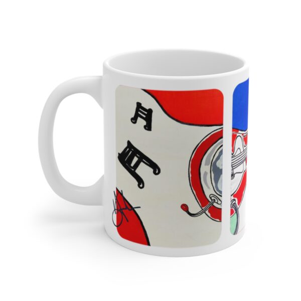 Electric Notes Triptych, Ceramic Mug, 11oz