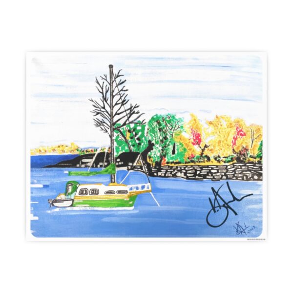 Little Green Boat, Premium Photo Art Poster, 14"x11"