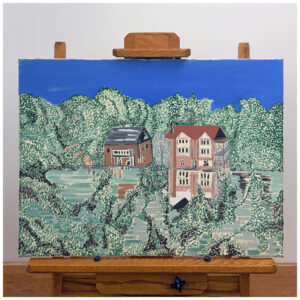 Little Brick Homes, Original Painting on Canvas, 24″×18″