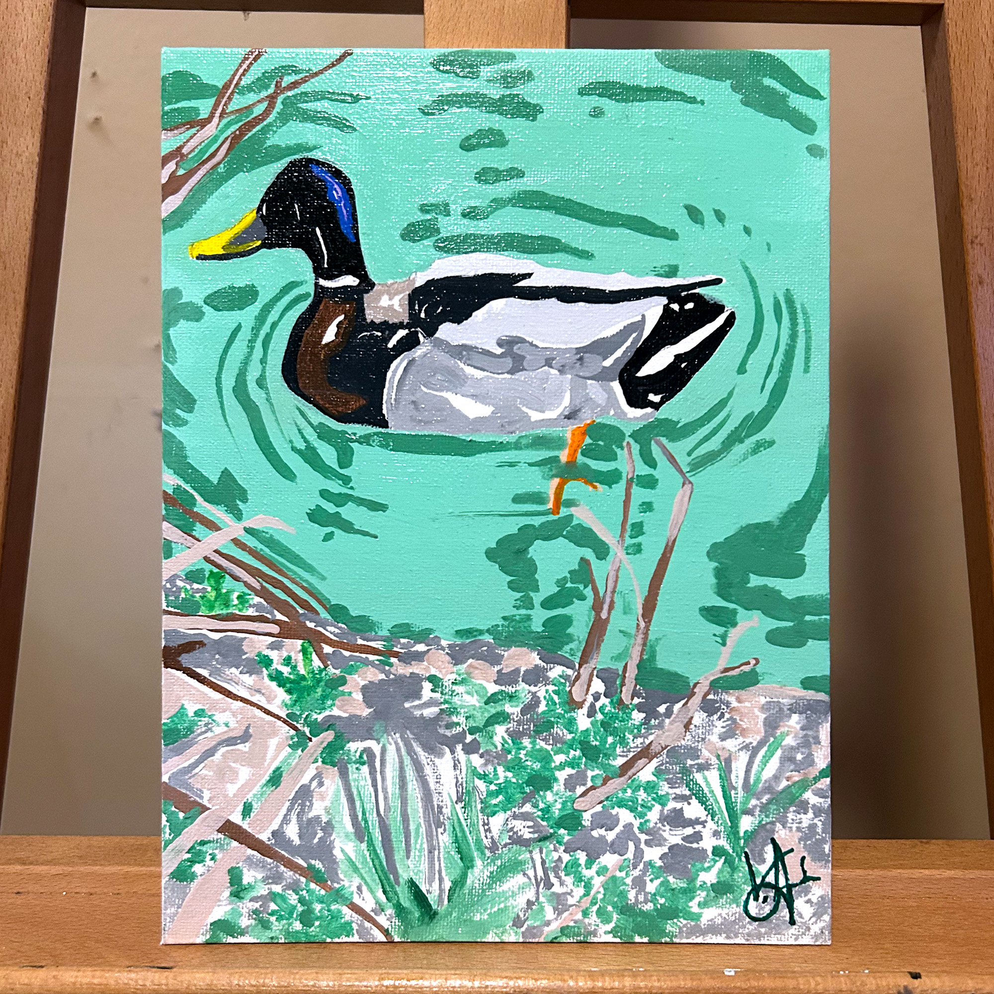 Duck on the Humber — Acrylic, 9½ × 7 in. $75
