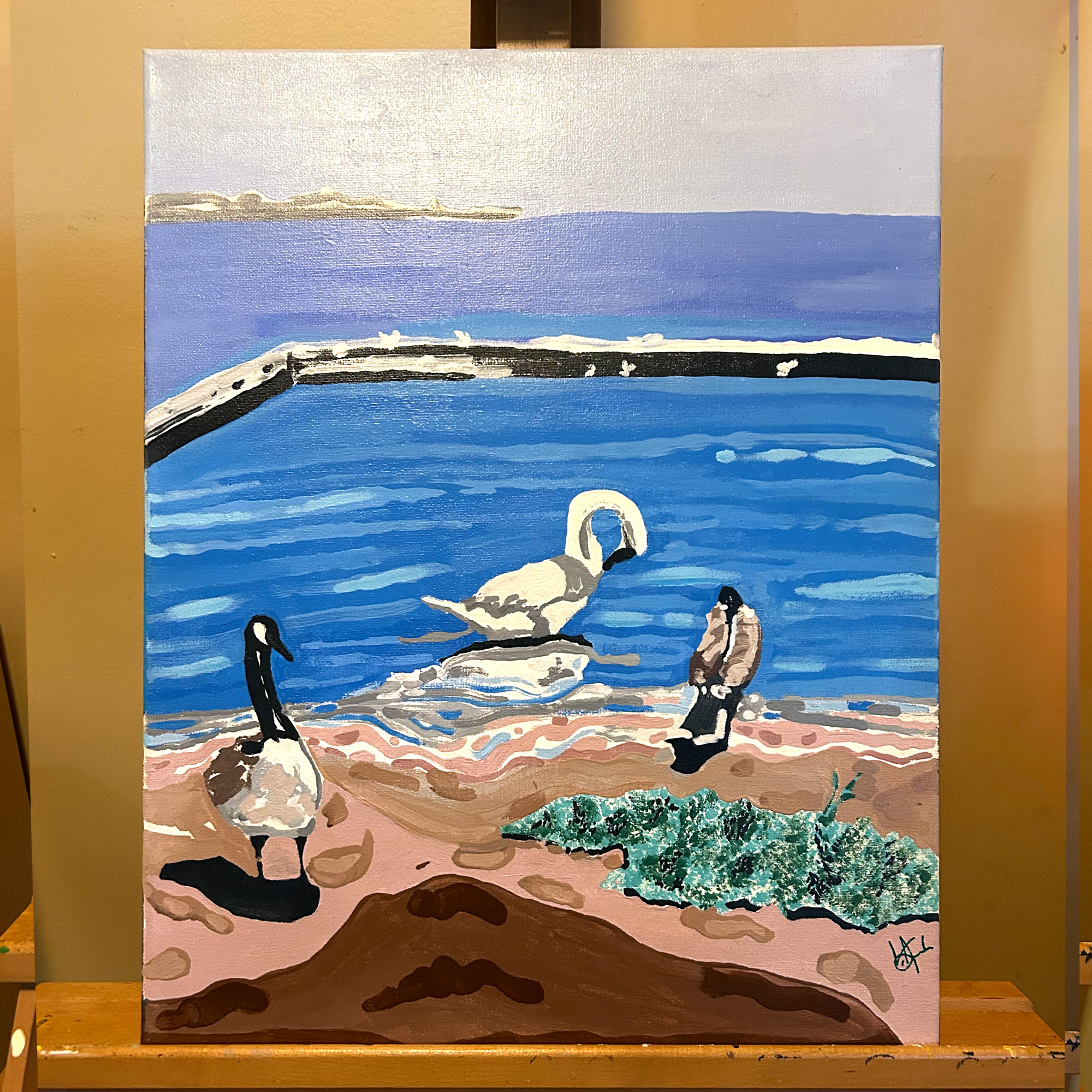 Lake Ontario — Acrylic, 16 × 20 in. $300