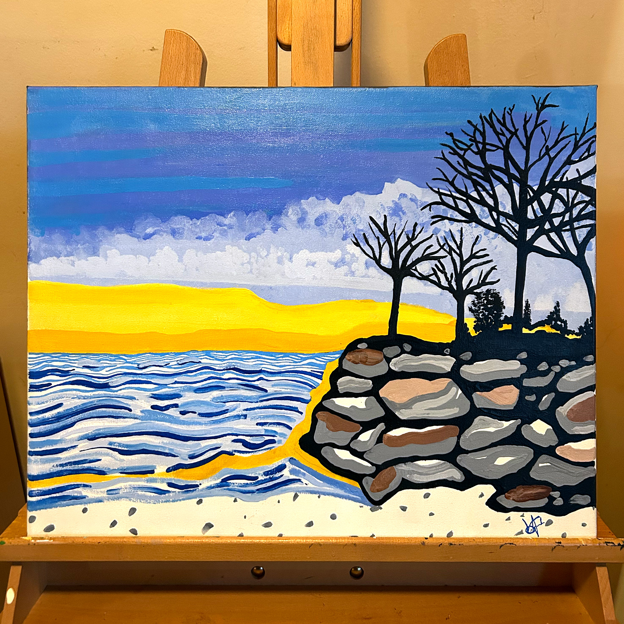 Nova Scotia Sunset — Acrylic, 16 × 20 in. $300