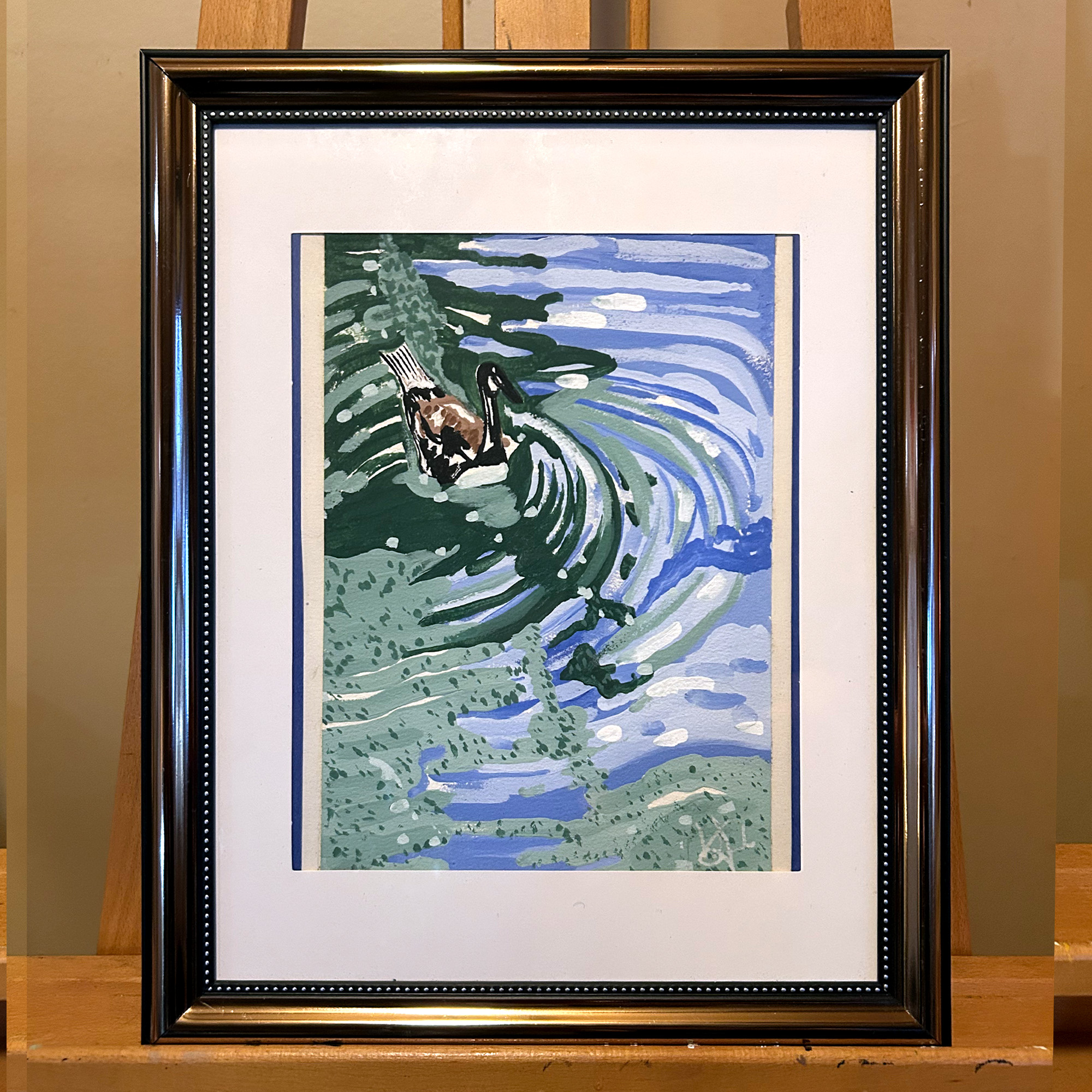 Duck on Ripples — Watercolour, 10 × 7 in. $150